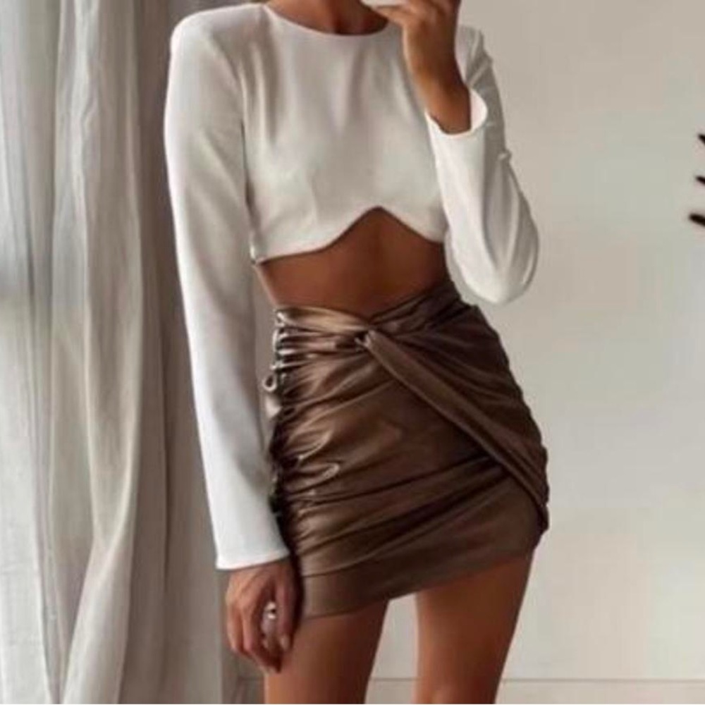 Zara Metallic Bronze Mini Skirt! New with tags